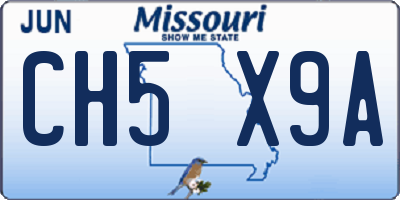 MO license plate CH5X9A