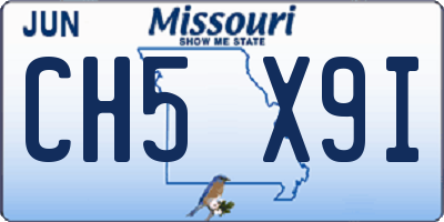 MO license plate CH5X9I