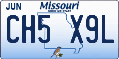MO license plate CH5X9L