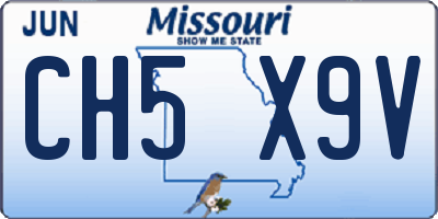 MO license plate CH5X9V