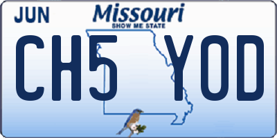 MO license plate CH5Y0D
