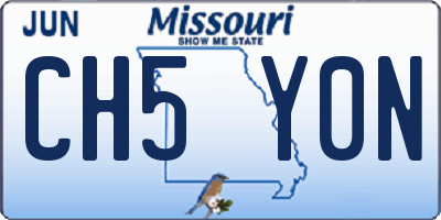 MO license plate CH5Y0N