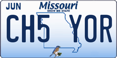 MO license plate CH5Y0R