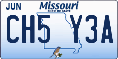 MO license plate CH5Y3A