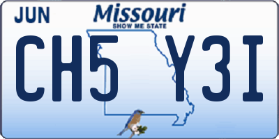 MO license plate CH5Y3I