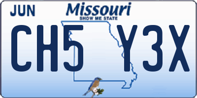 MO license plate CH5Y3X