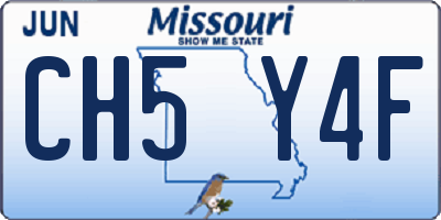 MO license plate CH5Y4F