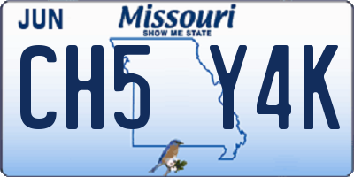 MO license plate CH5Y4K