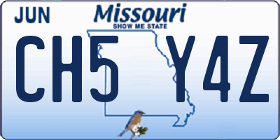 MO license plate CH5Y4Z