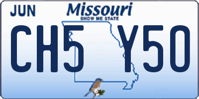 MO license plate CH5Y5O
