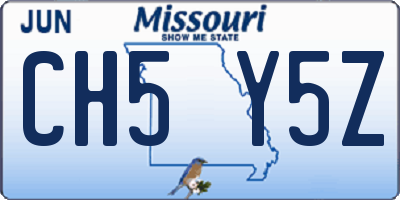 MO license plate CH5Y5Z