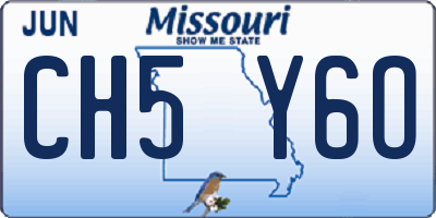 MO license plate CH5Y6O