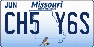 MO license plate CH5Y6S