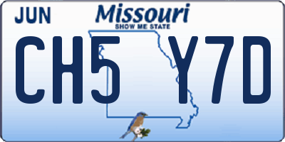 MO license plate CH5Y7D