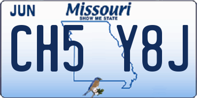 MO license plate CH5Y8J