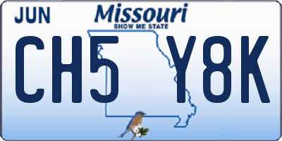 MO license plate CH5Y8K