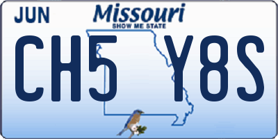 MO license plate CH5Y8S