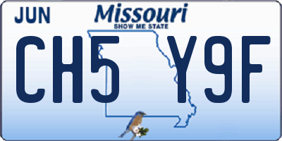 MO license plate CH5Y9F