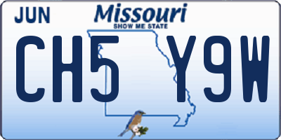 MO license plate CH5Y9W