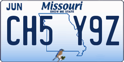 MO license plate CH5Y9Z