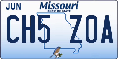 MO license plate CH5Z0A