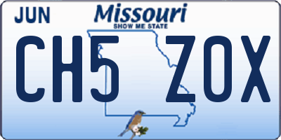 MO license plate CH5Z0X