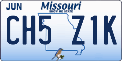MO license plate CH5Z1K