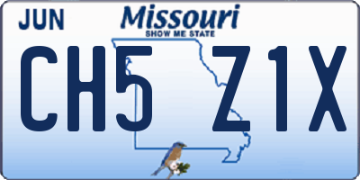 MO license plate CH5Z1X