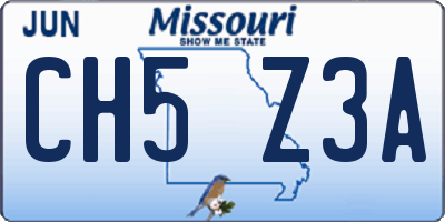 MO license plate CH5Z3A