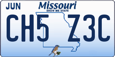 MO license plate CH5Z3C