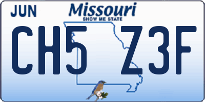 MO license plate CH5Z3F