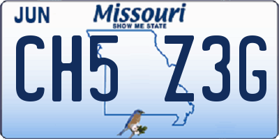 MO license plate CH5Z3G