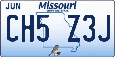 MO license plate CH5Z3J