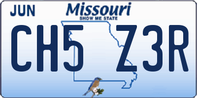 MO license plate CH5Z3R