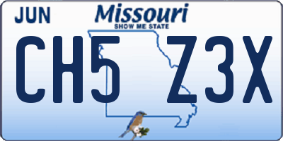 MO license plate CH5Z3X