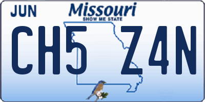 MO license plate CH5Z4N
