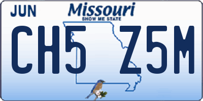 MO license plate CH5Z5M