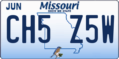 MO license plate CH5Z5W