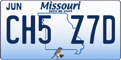 MO license plate CH5Z7D