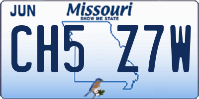 MO license plate CH5Z7W