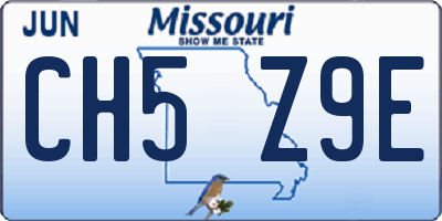 MO license plate CH5Z9E