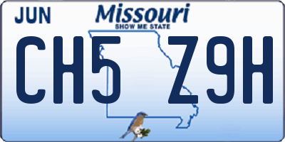 MO license plate CH5Z9H