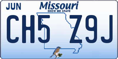 MO license plate CH5Z9J