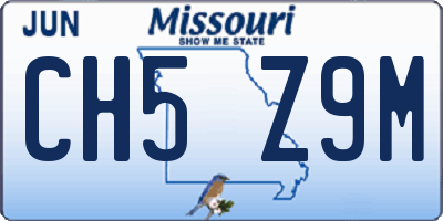 MO license plate CH5Z9M