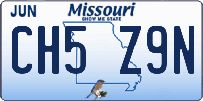 MO license plate CH5Z9N