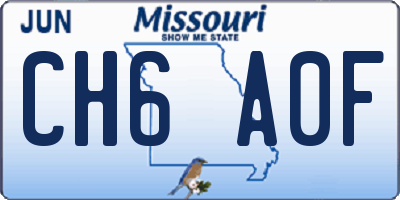 MO license plate CH6A0F