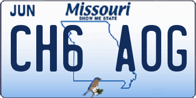 MO license plate CH6A0G