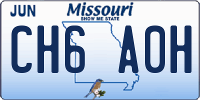 MO license plate CH6A0H