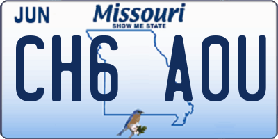 MO license plate CH6A0U