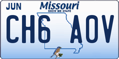 MO license plate CH6A0V